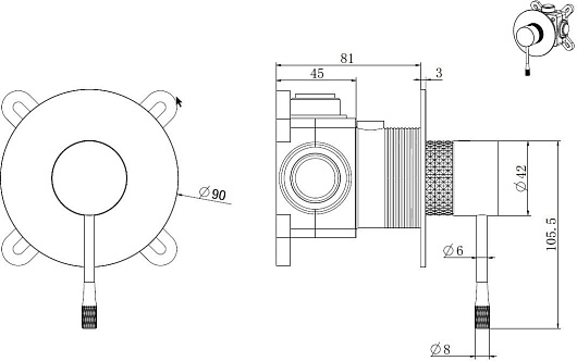 Allen Brau Смеситель для душа Priority 4.0 5.31C12-MG (с внутренней частью, 1 выход) графит браш – фотография-2